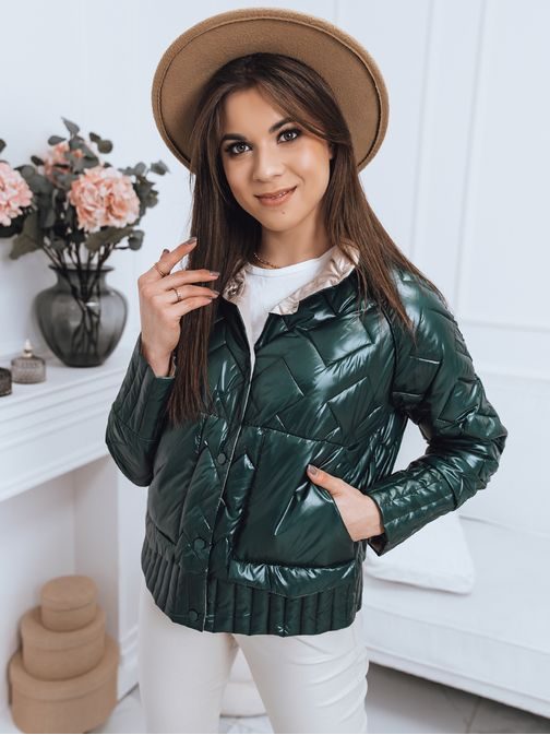 Zöld kétoldalas női steppelt kabát Elbra