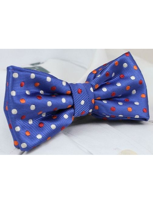 Divatos kék színes pöttyös nyakkendő