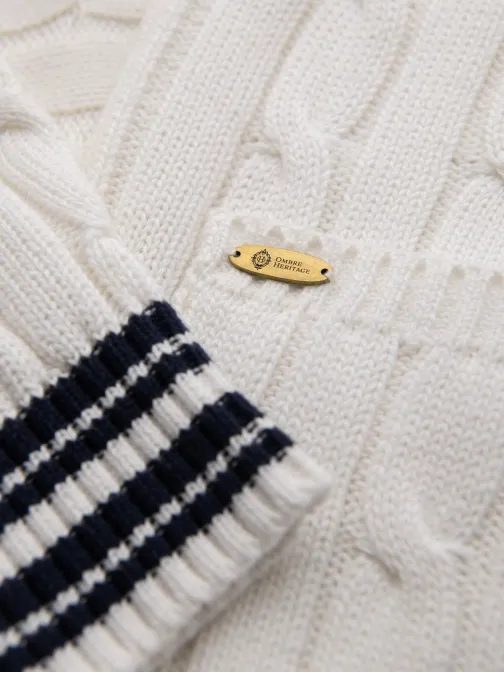 Kötött férfi pulóver fehér v1 om-swcd-0152