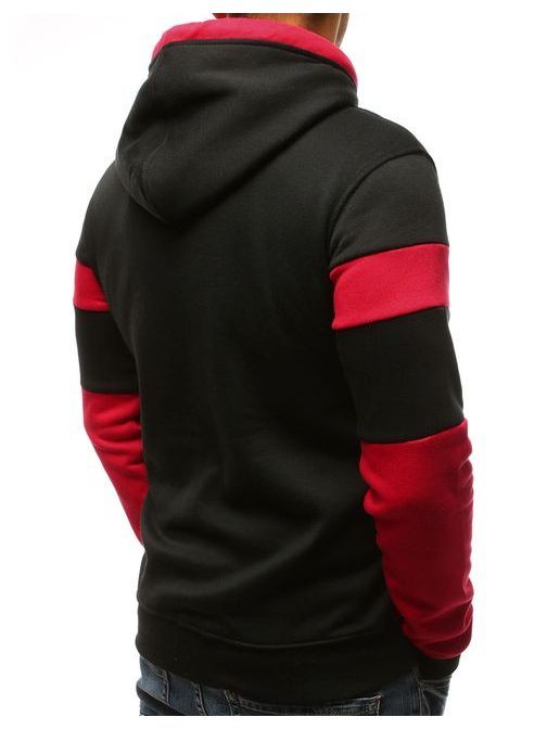 Piros fekete kapucnis pulóver