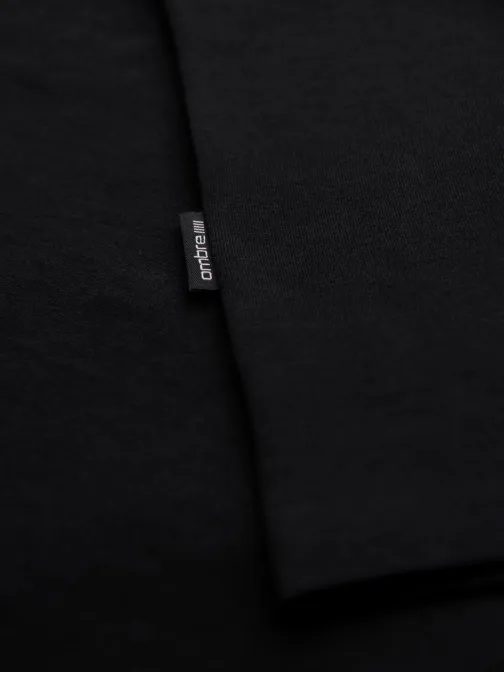 Basic pamut póló fekete V-nyakú póló V1 TSBS-0237