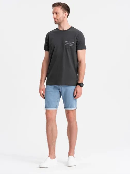 Férfi farmer rövidnadrág kék v2 om-srds-0134