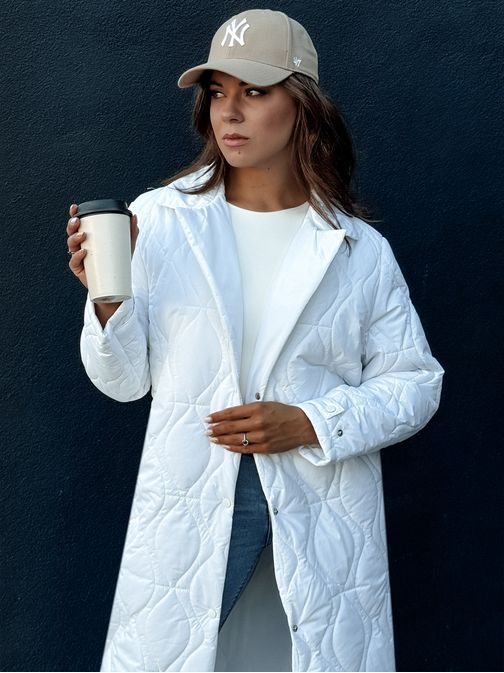 Trendi hosszú fehér steppelt kabátTrendify
