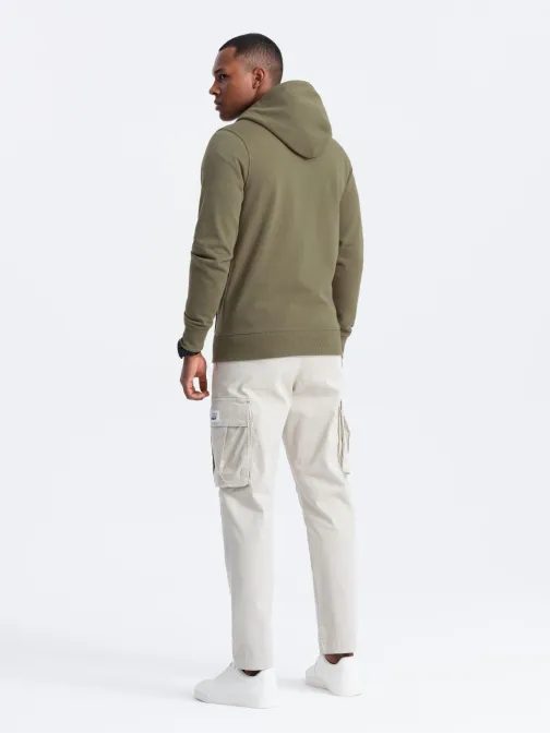 Pamut pulóver férfiaknak oliva v2 om-ssbz-0160