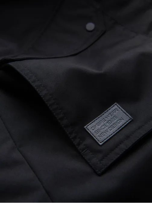 Trendi fekete téli parka kabát V4 JALJ-0181
