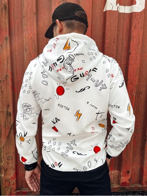 Divatos fehér kapucnis pulcsi