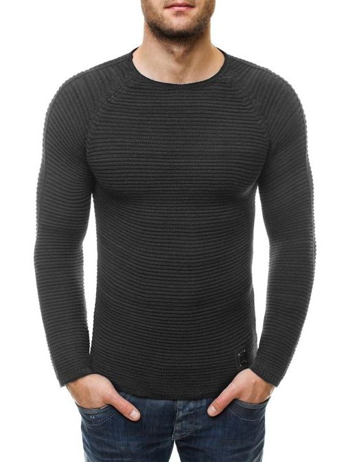 Elegáns grafit szürke férfi pulóver 256005
