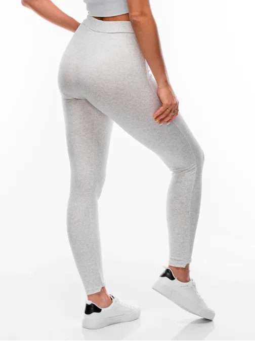 Kényelmes melírozott fehér női leggings PLR112