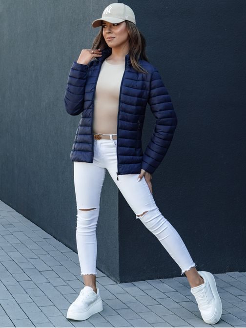 Egyedi sötét kék steppelt női dzseki  Crimson