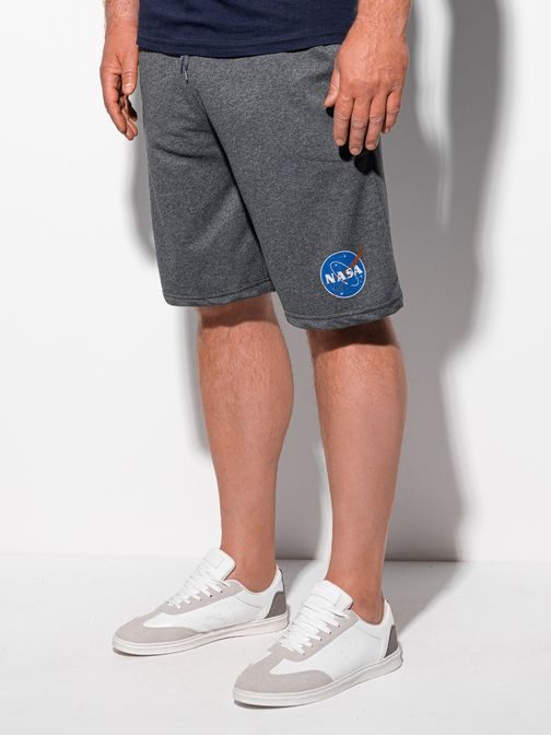 Sötét szürke melír hatású bermuda Plus Size Nasa W389