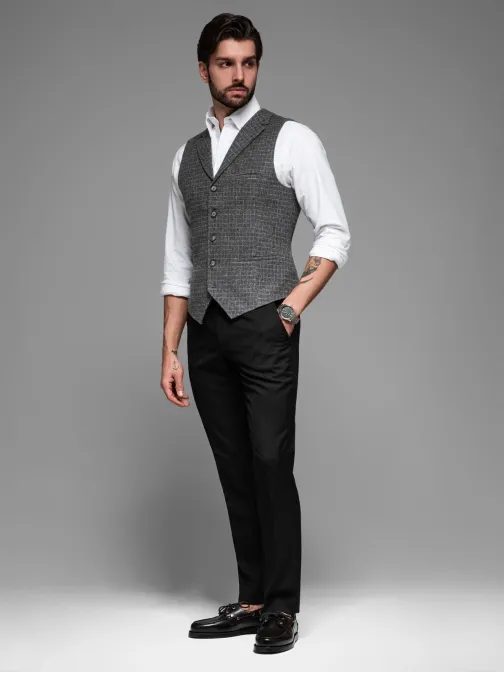 Elegáns fekete egyedi mellény V3 BLZV-0110