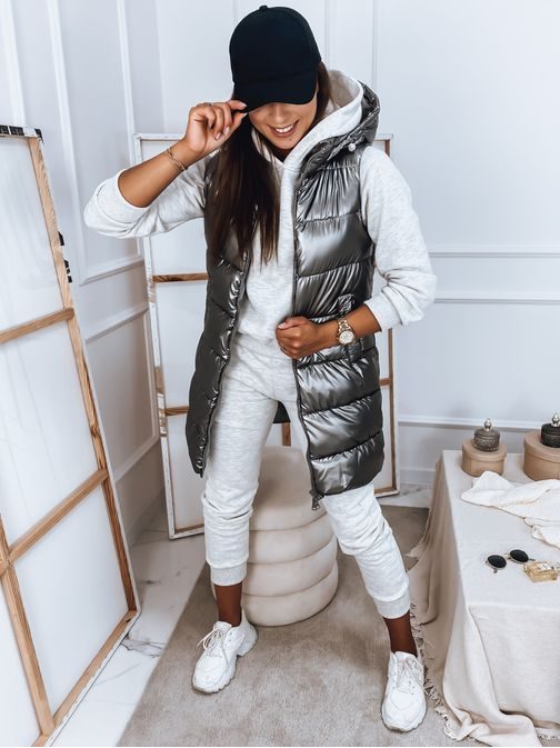 Gyönyörű ezüst színű női mellény Aras