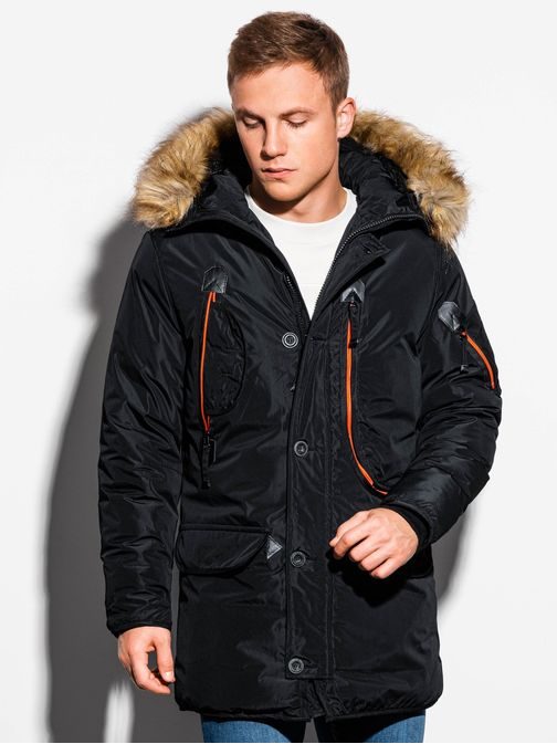 Fekete téli parka kabát  c369