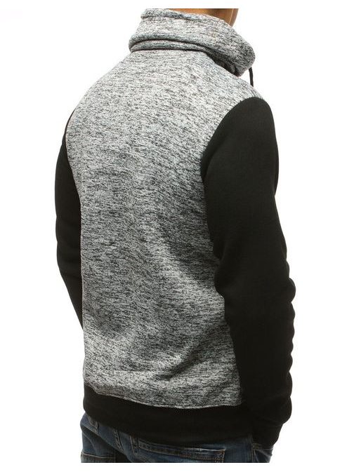 Szürke fekete magas nyakú pulóver