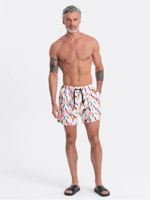 Fehér fürdősort színes motívummal  V2 SRBS-0140