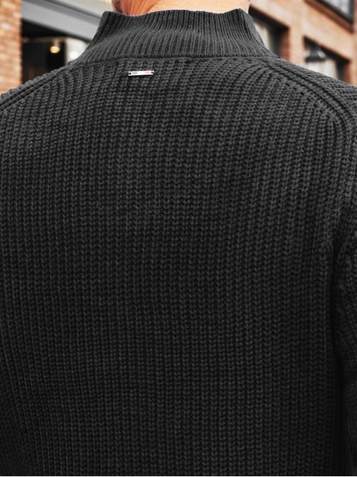 Stílusos szürke pulóver férfiaknak gombos záródással