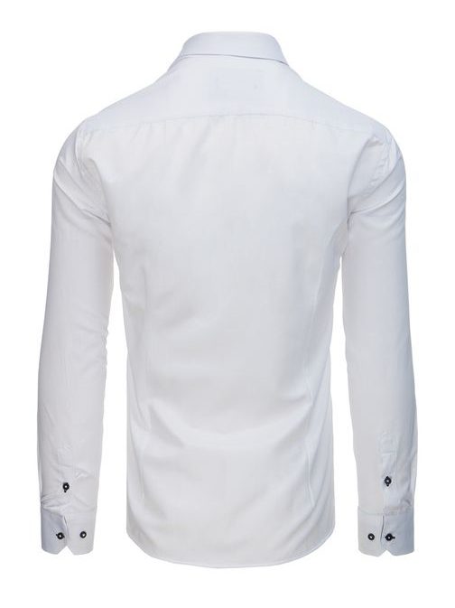 Elegáns fehér ing kék szegéllyel