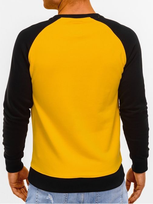 Divatos sárga kombinált pulóver b920