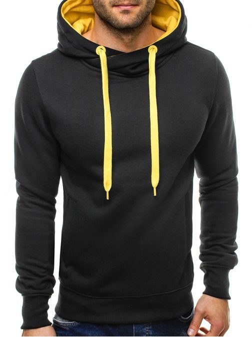 Fekete férfi sportos pulóver Style 2071