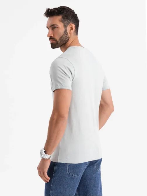 Szürke férfi póló mosott V8 TSWT-0242