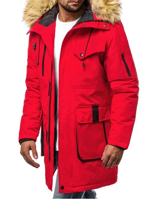 Téli piros parka kabát  JS/HS201813