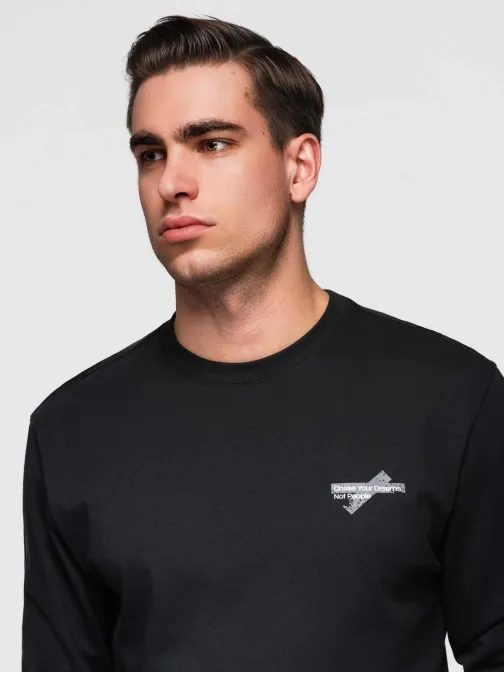 Férfi fekete hosszú ujjú póló V1 LSPT-0131