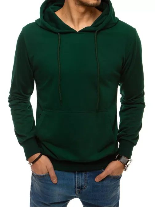 Kényelmes zöld kapucnis pulóver
