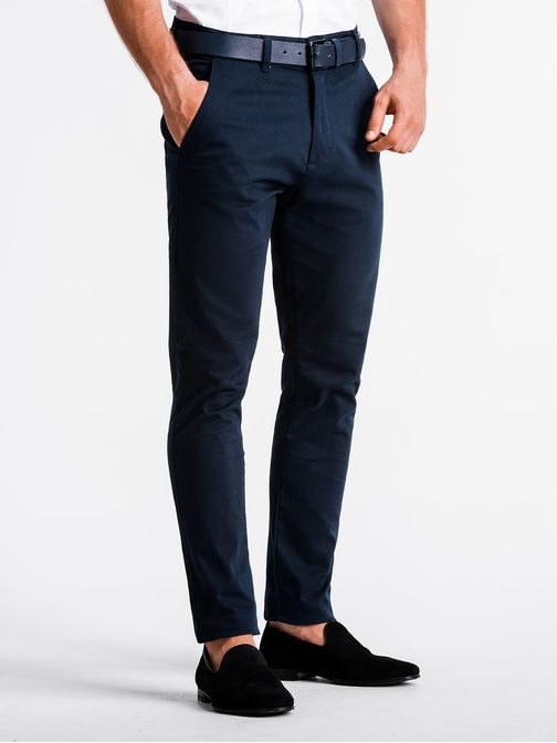 Kényelmes sötét kék chinó nadrág P830
