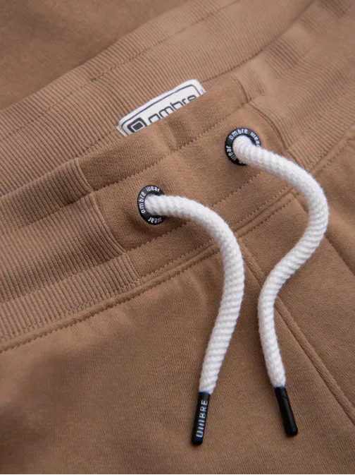 Barna melegítő nadrág divatos varrással  V2 PABS-0173