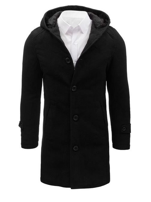 Egysoros fekete kabát