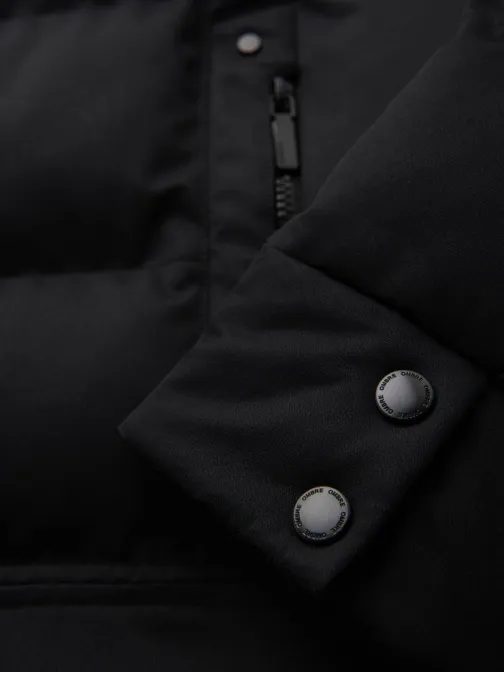 Időtlen steppelt fekete férfi parka V1 JALJ-0264