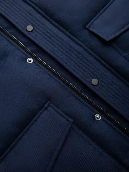 Téli sötét kék parka kabát V1 JALP-0182