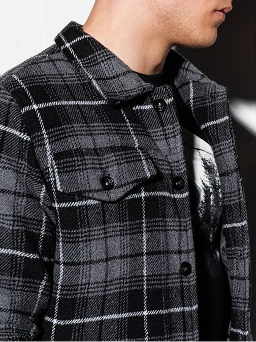 Szürke kockás átmenti dzseki c428