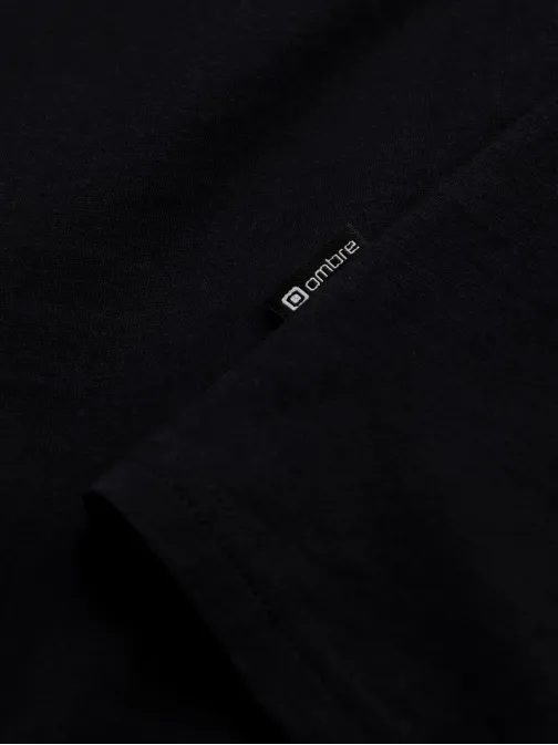 Fekete hosszú ujjú V-nyakú póló V6 LSBL-0108