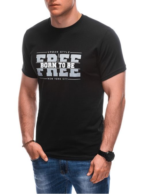 Fekete póló felirattal FREE S1924
