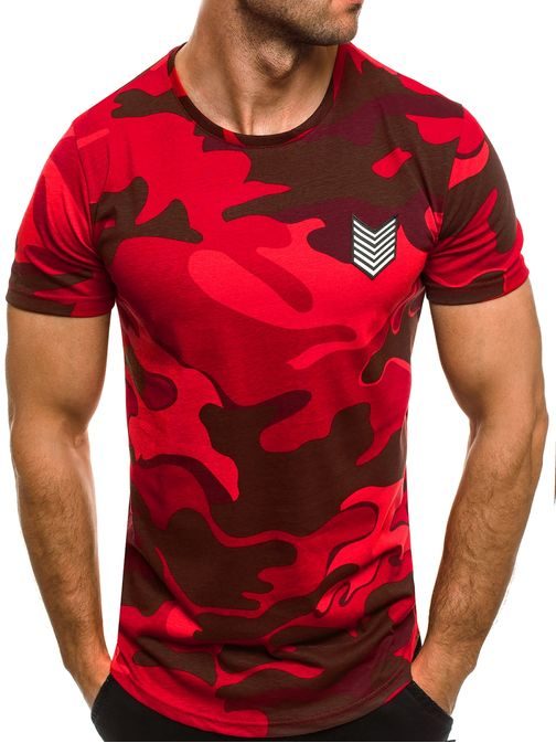 Piros terepmintás póló army címkével BREEZY 708