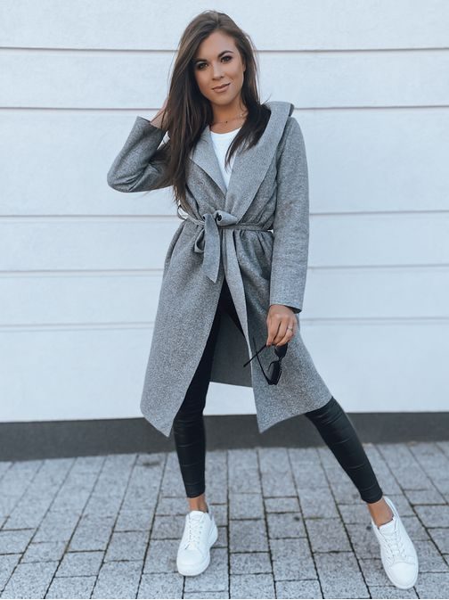 Eredeti világosszürke női kabát Basic Moderno