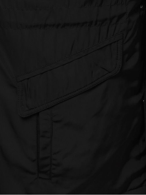 Trendi fekete téli szőrmés dzseki O/88859