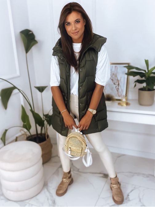 Stílusos zöld női mellény Wendy