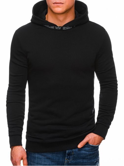 Kényelmes fekete pulóver B1336