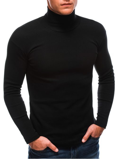 Vonzó fekete garbó nyakú pulóver  E213