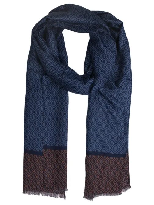 Sötét kék mintás sál