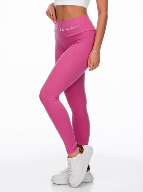 Női rózsaszín magas derekú leggings PLR223