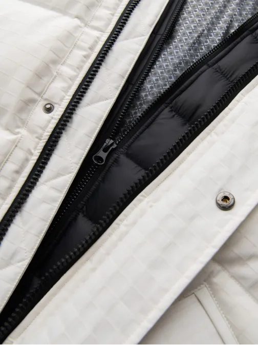 Időtlen steppelt fehér férfi parka V1 JALJ-0201