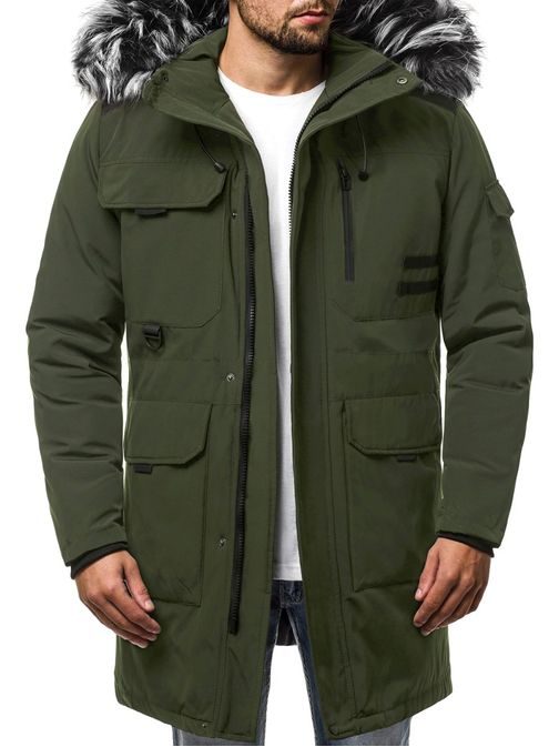 Modern zöld téli parka kabát  JS/HS201809