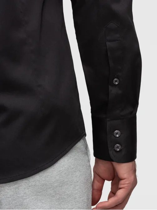 Férfi egyszínű fekete FIT SLIM ing V4 SHOS-0211