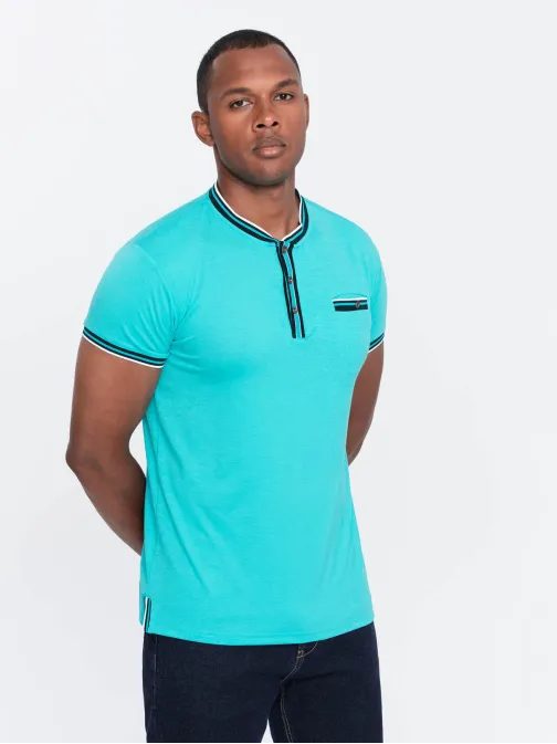 Érdekes türkiz zöld póló V7 TSCT-0175