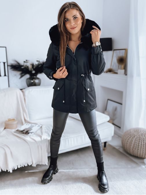 Trendi fekete női kabát Megi