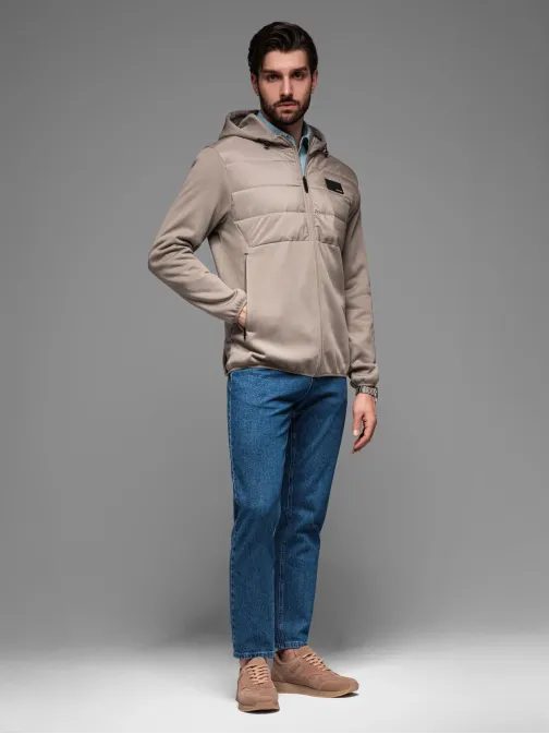 Modern szürke férfi átmeneti kabát V3 JANP-160