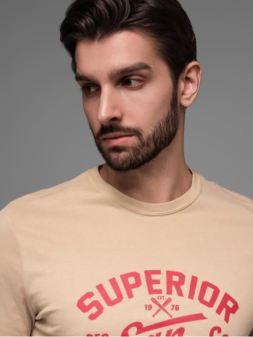 Homok színű hosszú ujjú póló V1 LSPT-0116